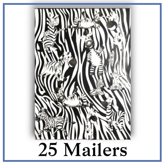 ( Quantity 25 10x13 ) Zebra Print Baby Zebras Poly Mailers Bag Shipping Envelope - Picture 2 of 3